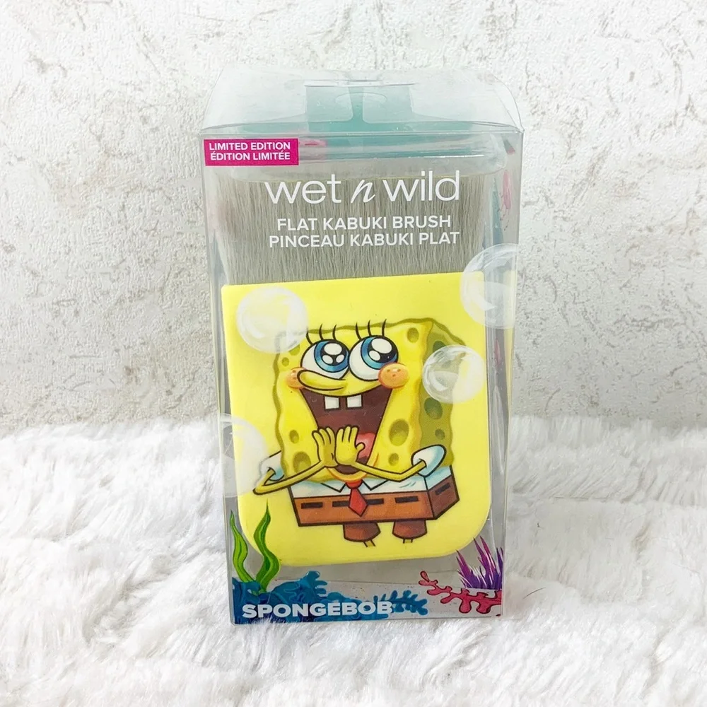 Wet N Wild SpongeBob SquarePants Limited Edition Yellow Flat Kabuki Brush Sealed